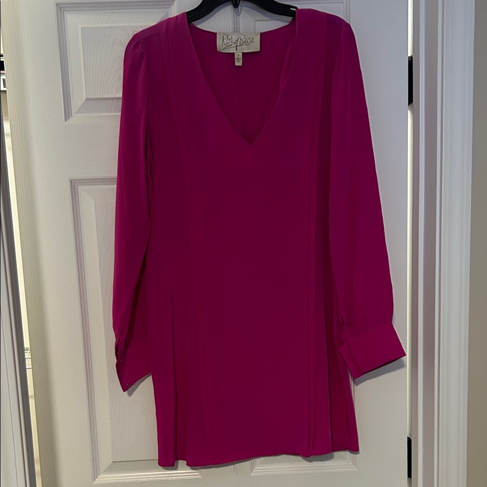 Ruby Rd. Magenta V-Neck Women's dress